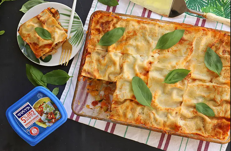 لازانيا مع أجبان وخضار